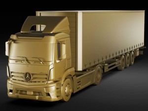 mercedes antos with trailer 3Dモデル