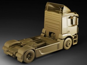 mercedes antos with trailer 3Dモデル