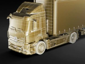 mercedes antos with trailer 3D Model