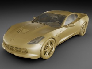 chevrolet corvette stingray with interior 3D Model