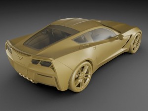 chevrolet corvette stingray with interior 3D Model