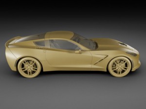 chevrolet corvette stingray with interior 3D Model