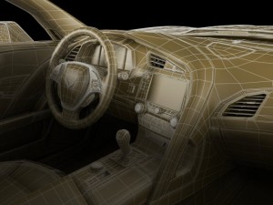 chevrolet corvette stingray with interior 3D Model