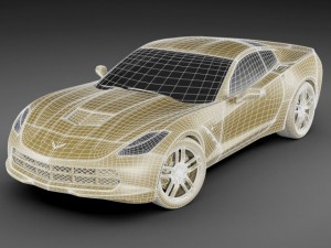 chevrolet corvette stingray with interior 3D Model