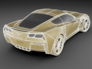 chevrolet corvette stingray with interior 3D Model