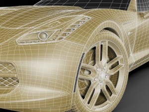 chevrolet corvette stingray with interior 3D Model