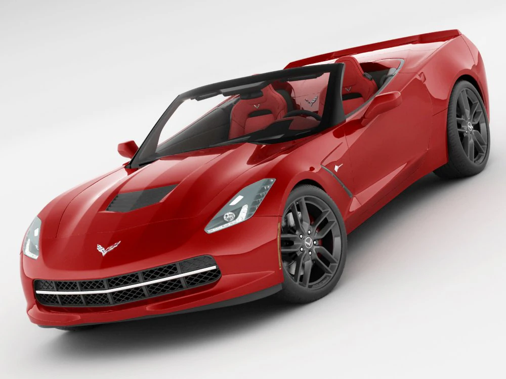chevrolet corvette stingray convertible 3D Model .c4d .max .obj .3ds .fbx .stl .blend