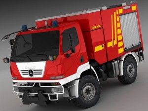 mercedes unimog u20 fire engine 3D Model