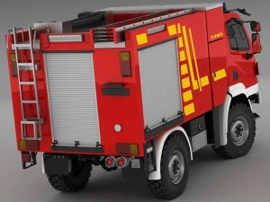 mercedes unimog u20 fire engine 3D Model