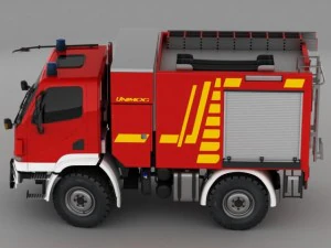 mercedes unimog u20 fire engine 3D Model