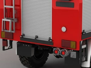 mercedes unimog u20 fire engine 3D Model