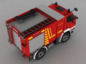 mercedes unimog u20 fire engine 3D Model