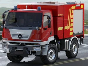 mercedes unimog u20 fire engine 3D Model
