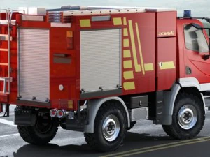 mercedes unimog u20 fire engine 3D Model