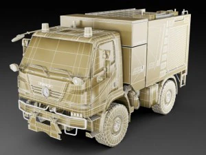 mercedes unimog u20 fire engine 3D Model