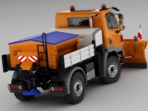 mercedes unimog u20 snow removal 3D Model
