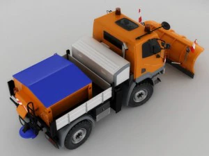 mercedes unimog u20 snow removal 3D Model