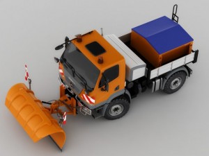 mercedes unimog u20 snow removal 3D Model