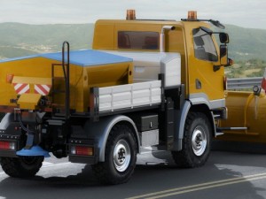 mercedes unimog u20 snow removal 3D Model