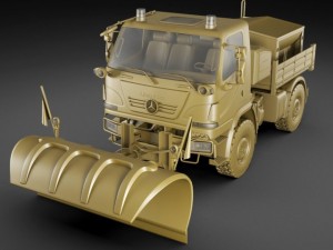 mercedes unimog u20 snow removal 3D Model