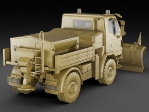 mercedes unimog u20 snow removal 3D Model