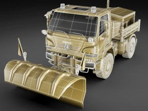 mercedes unimog u20 snow removal 3D Model