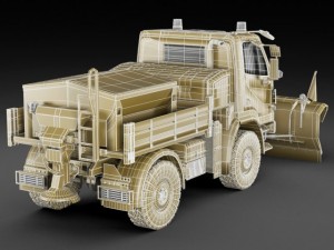 mercedes unimog u20 snow removal 3D Model