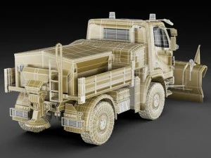 mercedes unimog u20 snow removal 3D Model