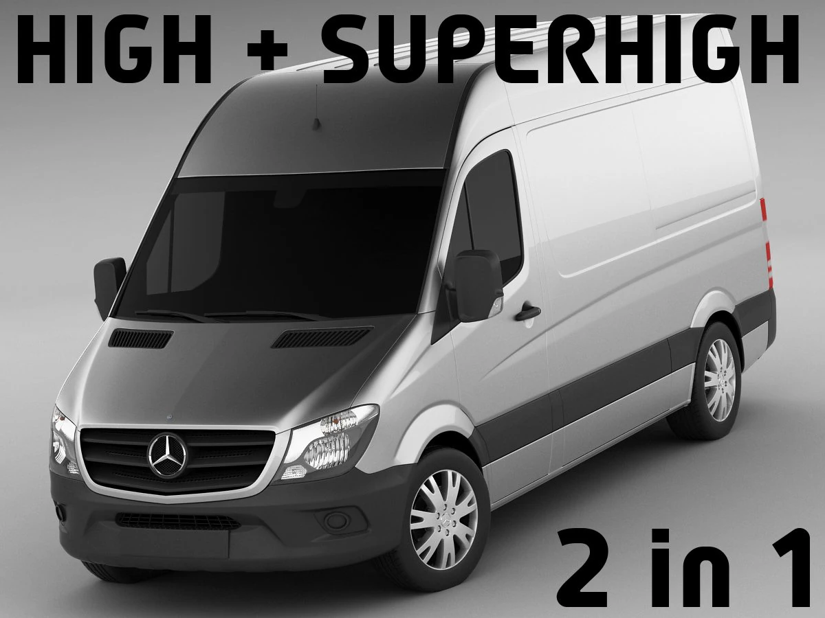 3d models mercedes sprinter 2014 high roof 3D Model .c4d .max .obj .3ds .fbx .stl .blend 