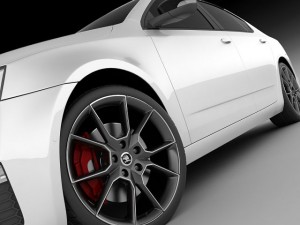 skoda octavia rs sedan 2014 Modelo 3D