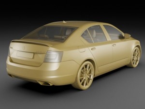 skoda octavia rs sedan 2014 Modelo 3D
