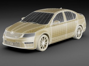 skoda octavia rs sedan 2014 Modelo 3D