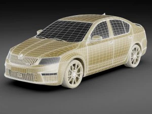 skoda octavia rs sedan 2014 3D Model