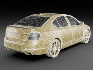 skoda octavia rs sedan 2014 Modelo 3D