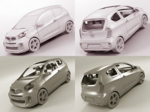 10 cars collection plus coach 3D-Modell
