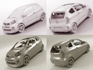 10 cars collection plus coach 3D Model