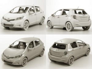 10 cars collection plus coach 3D-Modell