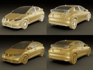 10 cars collection plus coach 3D Model