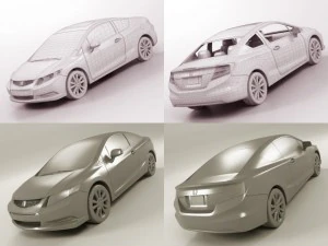 10 cars collection plus coach 3D Model
