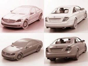 10 cars collection plus coach 3D Model