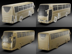 10 cars collection plus coach 3D-Modell