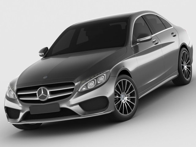 mercedes c class 2014 amg line Modello 3D .c4d .max .obj .3ds .fbx .stl .blend 