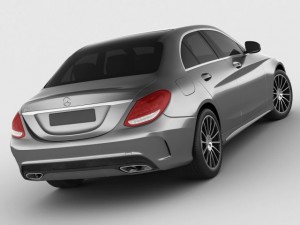 mercedes c class 2014 amg line Modello 3D