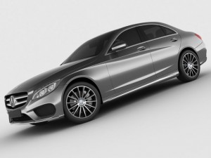 mercedes c class 2014 amg line Modello 3D