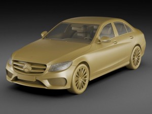 mercedes c class 2014 amg line Modello 3D