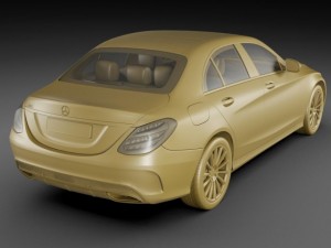 mercedes c class 2014 amg line Modello 3D