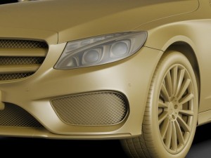 mercedes c class 2014 amg line Modello 3D