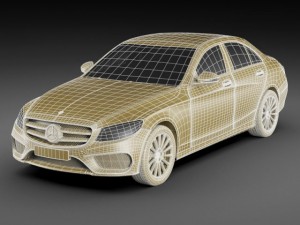 mercedes c class 2014 amg line Modello 3D