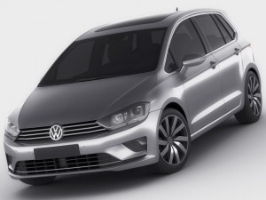 vw golf sportsvan 2014 Modello 3D
