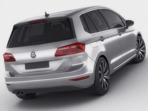 vw golf sportsvan 2014 3D Model